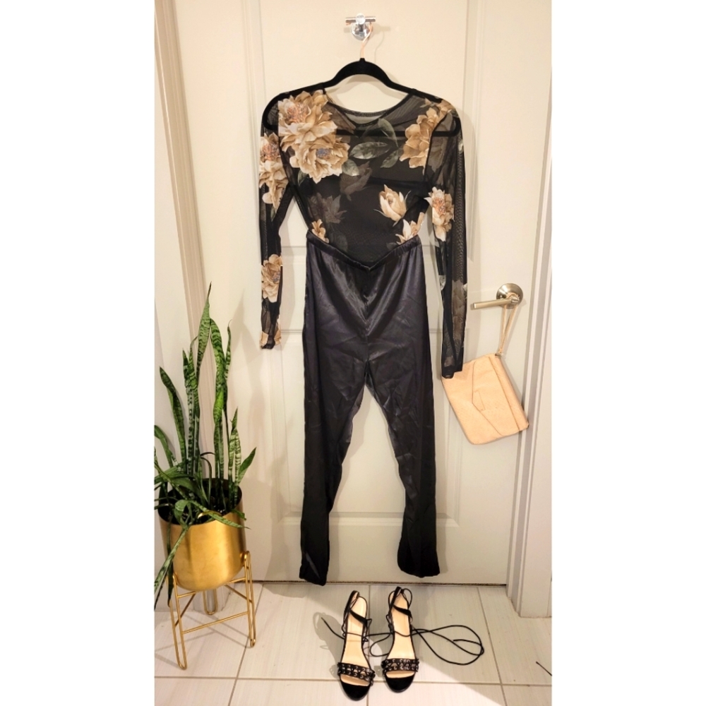 Sheer Floral Bodysuit - Size MEDIUM